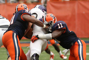 Marquis Spruill and the rest of the Orange defense face a difficult task against Matt Barkley and the Southern California offense. 