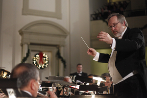 James Spencer directs The Syracuse Brass Ensemble during Sunday's Hendricks annual Chapel Holiday Concert. The ensemble, currently in its 25th year, preforms 18 concerts a year. The 38 members consist of SU faculty and students, as well as residents of upstate New York.