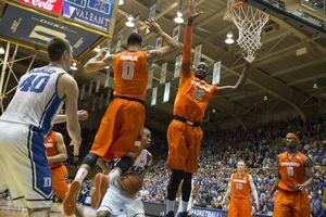 Baye Moussa Keita corralled eight offensive rebounds on Saturday in No. 1 Syracuse's 66-60 loss to No. 5 Duke. He finished with four fouls, but provided valuable minutes in his first time playing 20-plus minutes since Wake Forest on Jan. 29. 