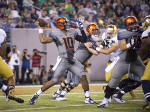 Quarterback Terrel Hunt has taken back his spot as SU's top signal-caller now that the Orange has begun spring practice. He missed the second half of the season with a fractured fibula.