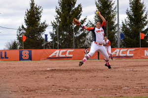 Jocelyn Cater threw a complete game shutout in game one of Syracuse's doubleheader on Saturday.