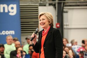 Clinton spoke at the F-Shed, Central New York Regional Market at 2100 Park Street.