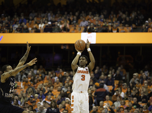 Andrew White hit five 3s in the first half and two in the second. His performance helped the Orange stave off a pesky North Florida team.