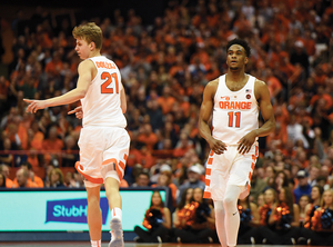 Oshae Brissett and Marek Dolezaj switch in and out of the high post during games.