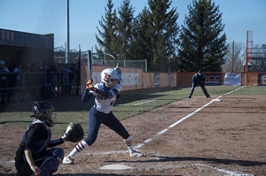 Alicia Hansen, pictured earlier this season, has nearly doubled her stolen base total from 2018. 