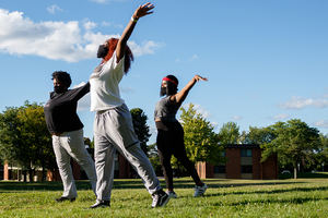 (From left) KeAra Blanton, Asajahnique Collins and Kiara Rice are apart of Creations Dance Company. The student dance group is one of the several at SU which are turning to virtual auditions, rehearsals and performances for the fall semester