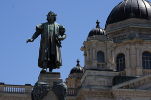 The Resilient Indigenous Action Collective held a rally in July 2020 to further convince Syracuse officials to remove the statue.