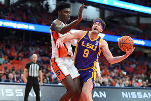 Syracuse bigs Naheem McLeod and Maliq Brown (not pictured) helped shut down LSU's season-leading scorer Will Baker, holding the forward to just three points in a blowout win.