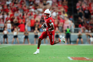 After being named ACC Rookie of the Year in 2023, NC State wide receiver Kevin Concepcion carries freshman success into Saturday's matchup against SU.