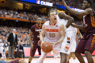 Cooney goes up for a layup during the second half. The junior finished with 18 points on the night.