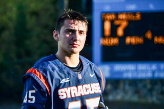 Randy Staats, who made his first appearance in four games, stares ahead after the game.