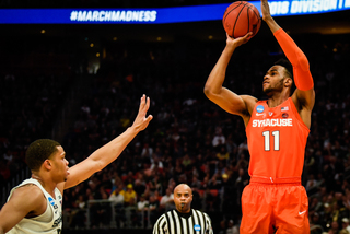 With just over a minute left, Brissett grabbed a defensive rebound to set up a Battle step-back jumper that pushed SU’s lead to three. Brissett also had nine rebounds and played the whole game. He scored 15 points.