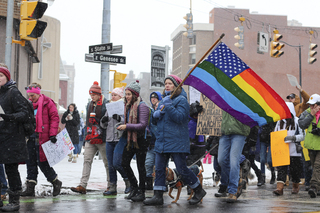 About 700 people gathered in downtown Syracuse on Saturday for the 3rd annual Women's March.