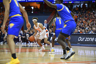 Now with a role in Syracuse's rotation, Brycen Goodine played six minutes against Pitt.