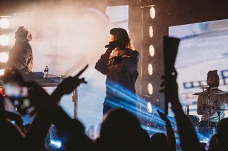 Cheat Codes member addresses fans in attendance of their concert at Westcott Theater. 